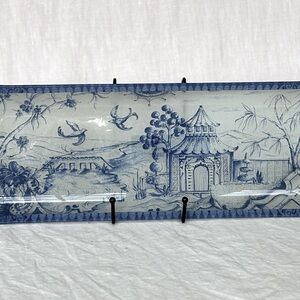 Prima Designs Blue Willow Pattern Glass Tray